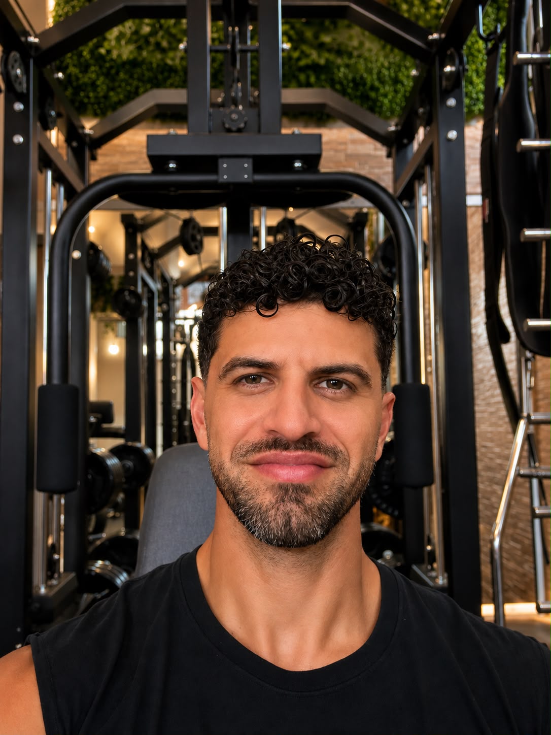 Una cliente si allena con soddisfazione mentre il coach la segue durante una sessione individuale