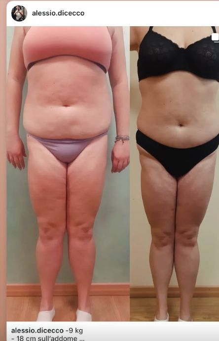 Trasformazione femminile reale prima e dopo in costume